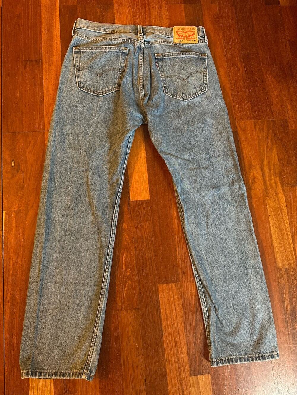 Levi's 505 Jeans Mens Marked 34x32 (see measurements)Denim Straight Fit Classic